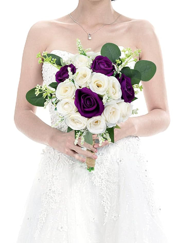 Bridesmaid Bouquet Set 2 Artificial Ivory 7 Inch For Wedding Decor