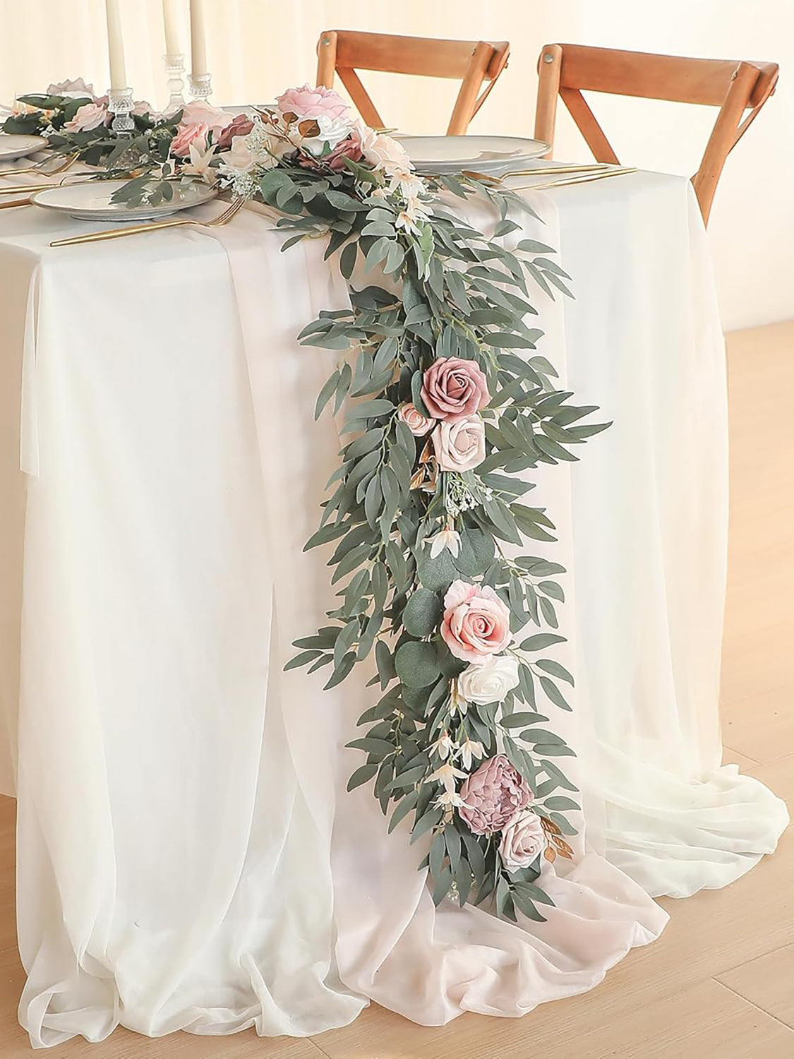 Garden Dusty Rose Wedding Centerpieces 6ft Artificial Eucalyptus Garland