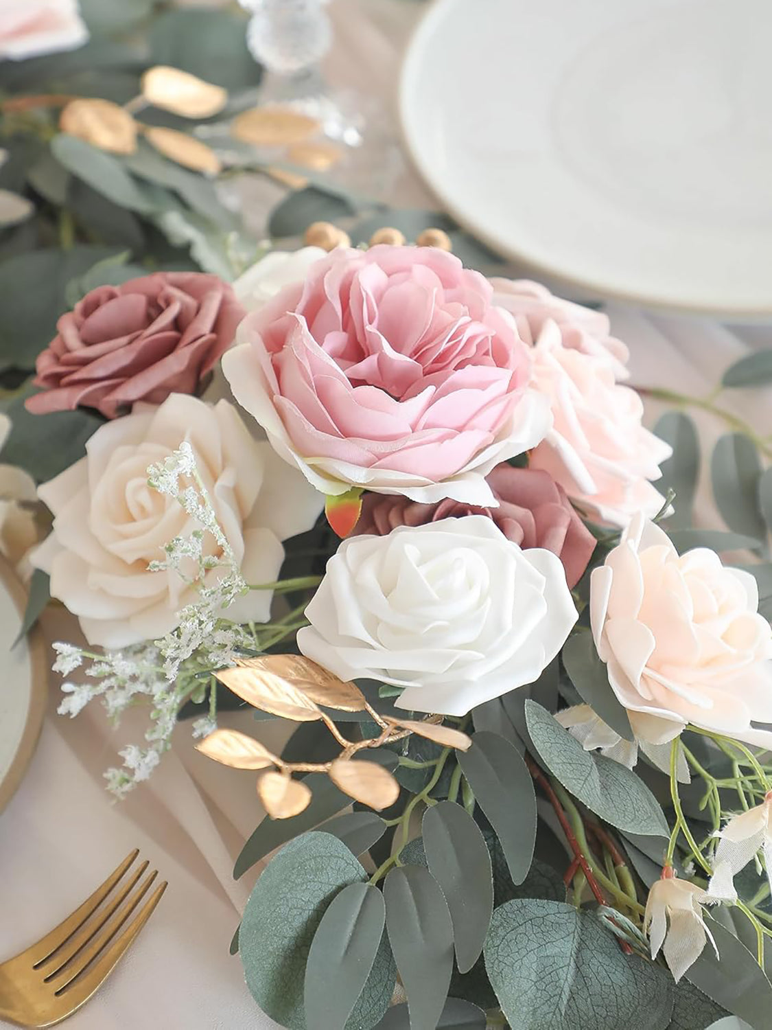 Garden Dusty Rose Wedding Centerpieces 6ft Artificial Eucalyptus Garland