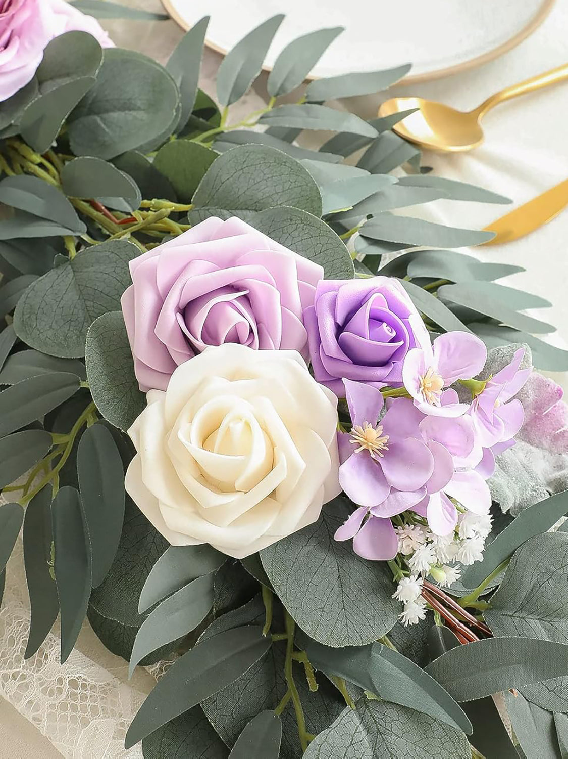 Lilac & Lavender Wedding Centerpieces 6ft Artificial Eucalyptus Garland