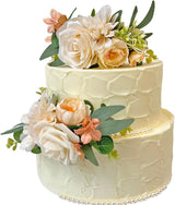 Champagne Boho Wedding Decorations 2Pcs Cake Topper Set