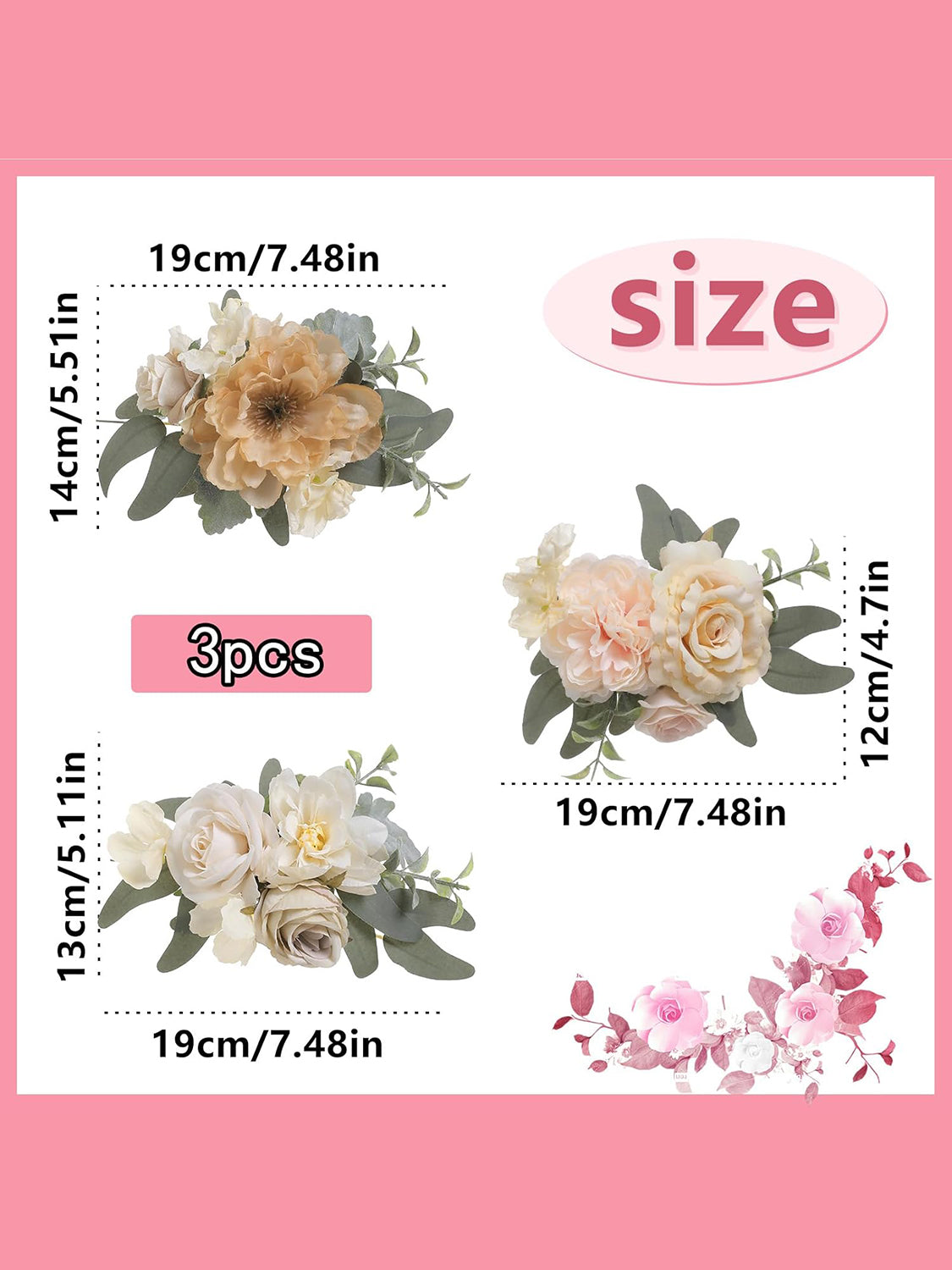 Champagne & Coffee 3Pcs Cake Topper Cake Decorating Flowers