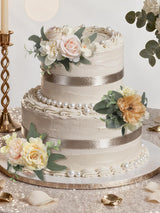 Champagne & Coffee 3Pcs Cake Topper Cake Decorating Flowers