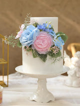 Blue-Pink 3Pcs Cake Topper Cake Decorating Flowers