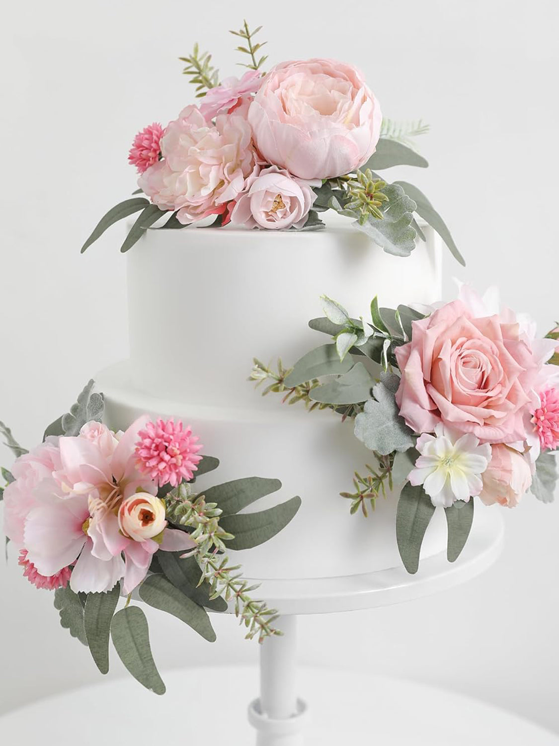 Pink 3Pcs Cake Topper Cake Decorating Flowers