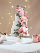 Pink 3Pcs Cake Topper Cake Decorating Flowers