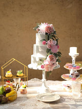 Pink 3Pcs Cake Topper Cake Decorating Flowers
