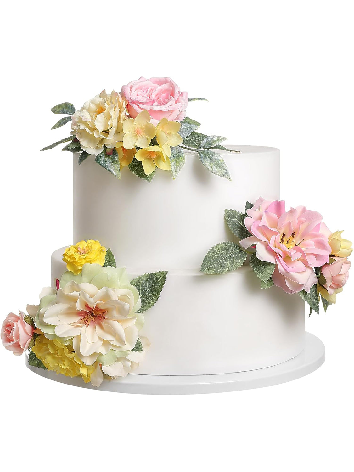 Pink & Yellow 3Pcs Cake Topper Cake Decorating Flowers