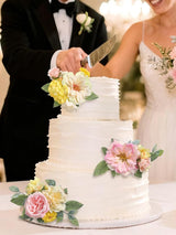Pink & Yellow 3Pcs Cake Topper Cake Decorating Flowers