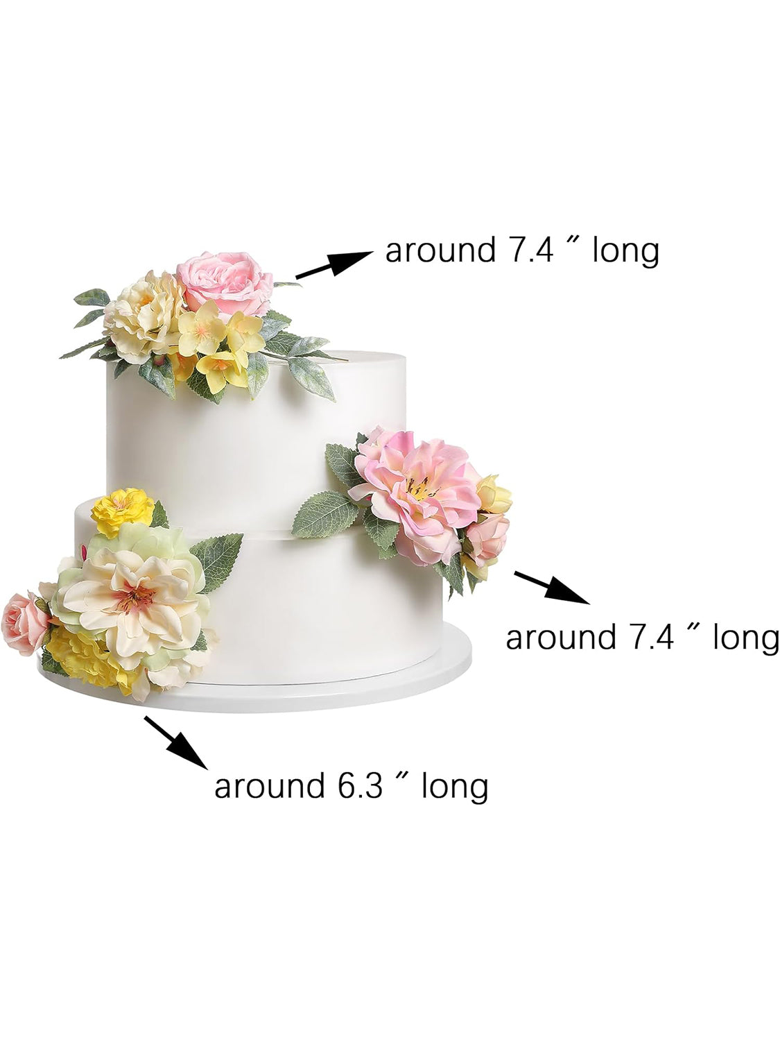 Pink & Yellow 3Pcs Cake Topper Cake Decorating Flowers