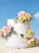 Pink & Yellow 3Pcs Cake Topper Cake Decorating Flowers