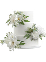 White 3Pcs Cake Topper Cake Decorating Flowers