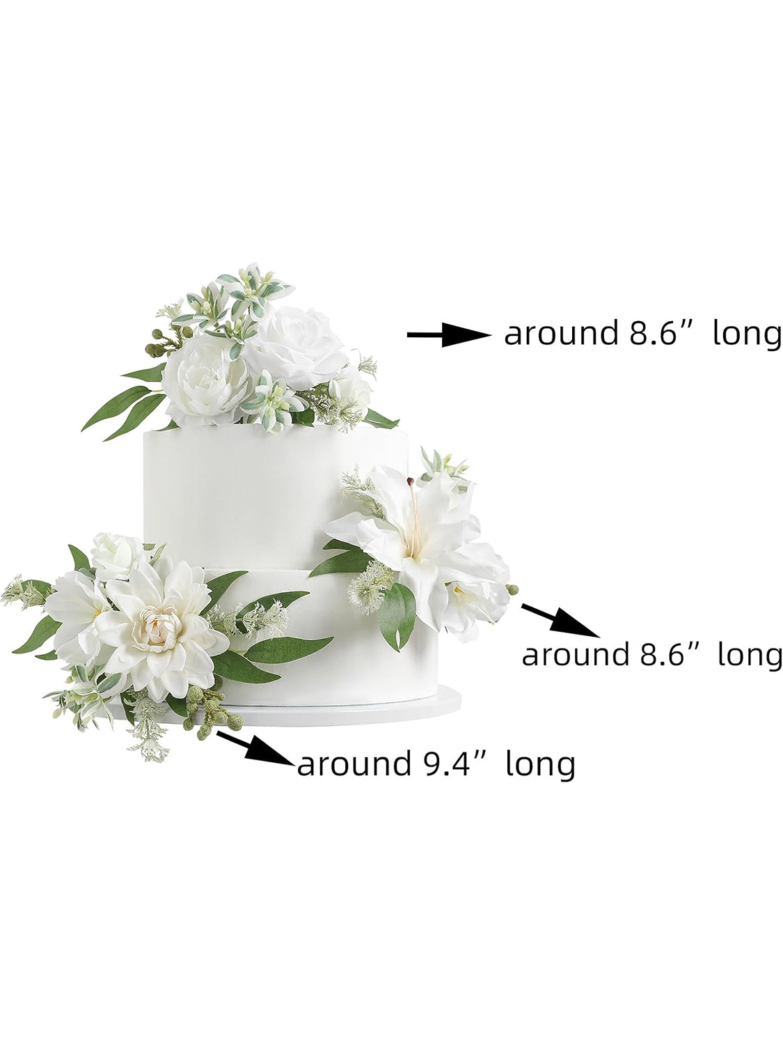 White 3Pcs Cake Topper Cake Decorating Flowers
