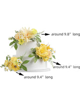 Yellow 3Pcs Cake Topper Cake Decorating Flowers