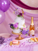 Purple 3Pcs Wedding  Artificial Flowers Decor Cake Decorations