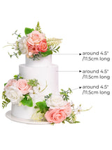 PeachPink & White 3Pcs Wedding  Artificial Flowers Decor Cake Decorations