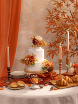 Burnt Orange 3Pcs Wedding  Artificial Flowers Decor Cake Decorations