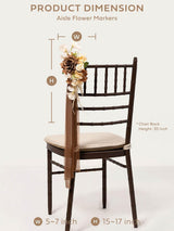 Earth Brown & Butter Yellow 8pcs Wedding Artificial Aisle Pew Flowers Chair Decorations