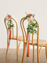 Sunset Terracotta 8pcs Wedding Artificial Aisle Pew Flowers Chair Decorations