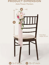 Powder Pink & Berry Pink 8pcs Wedding Artificial Aisle Pew Flowers Chair Decorations