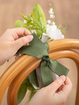 Lily White 8pcs Wedding Artificial Aisle Pew Flowers Chair Decorations