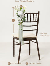 Lily White 8pcs Wedding Artificial Aisle Pew Flowers Chair Decorations