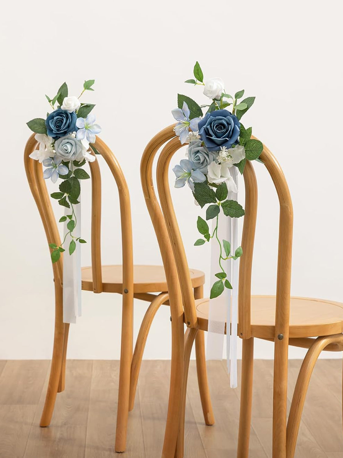Dusty Blue 8pcs Wedding Artificial Aisle Pew Flowers Chair Decorations