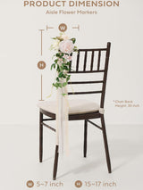 Blush & Cream 8pcs Wedding Artificial Aisle Pew Flowers Chair Decorations