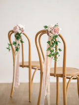 Dusty Rose & Cream 8pcs Wedding Artificial Aisle Pew Flowers Chair Decorations