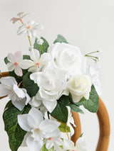 White & Sage 8pcs Wedding Artificial Aisle Pew Flowers Chair Decorations