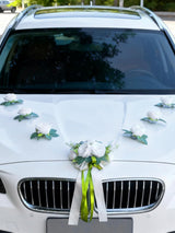 White Flowers Car Wedding Decoration Garland 6 Pcs