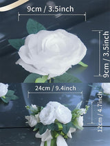 White Flowers Car Wedding Decoration Garland 6 Pcs