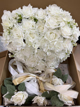 White Artificial Rose Wedding Car Decoration Set