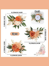 Chic Terracotta Wedding Cake Flowers 3Pcs Faux Floral Decorations