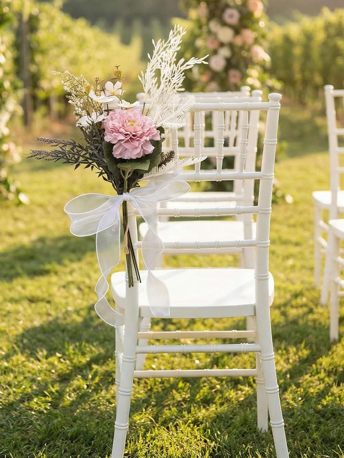 Pink Rose Wedding Car Decorations