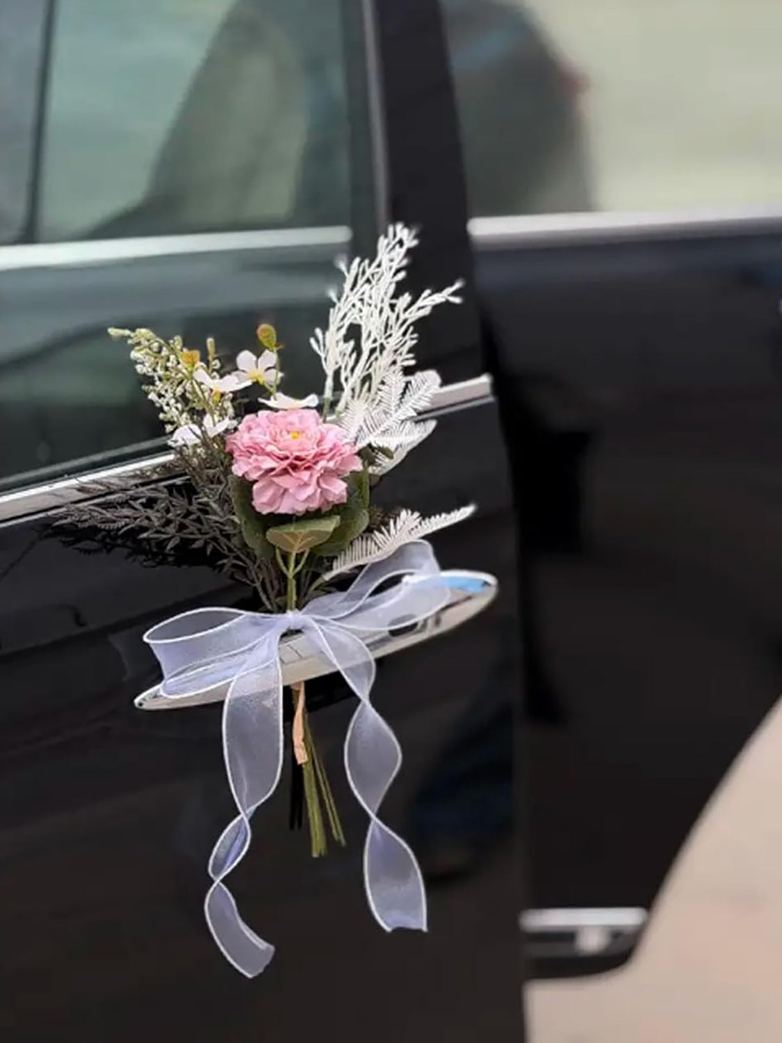 Pink Rose Wedding Car Decorations