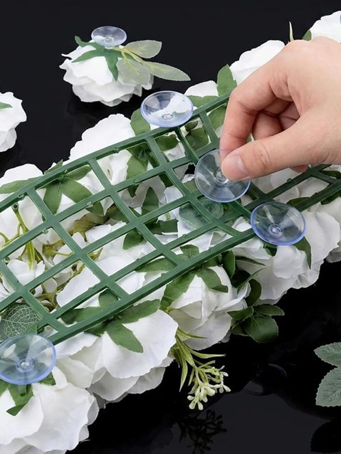 V Shape with Hanging Ribbon Wedding Car Hood Flower Decorations