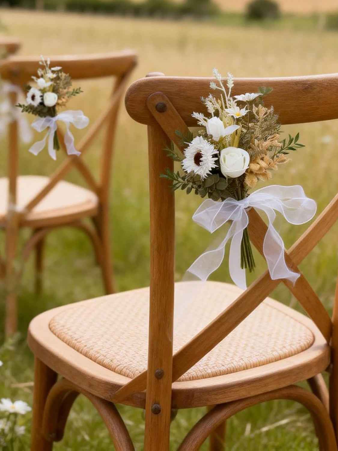 White Daisy & Sunflower Wedding Car Door Handle Decorations