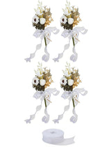 White Daisy & Sunflower Wedding Car Door Handle Decorations