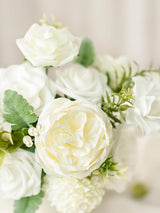 White & Sage Mini Combo Silk Peony Fake Flowers Box