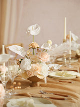 White & Beige Mini Combo Greenery Fake Flowers Box