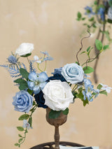Dusty Blue & Ivory Mini Combo Silk Peony Fake Flowers Box