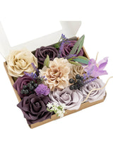 Lavender & Plum Mini Combo Silk Orchid Fake Flowers Box