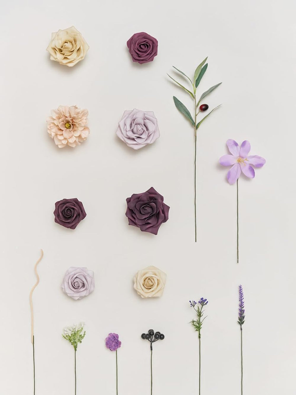 Lavender & Plum Mini Combo Silk Orchid Fake Flowers Box