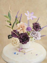 Lavender & Plum Mini Combo Silk Orchid Fake Flowers Box