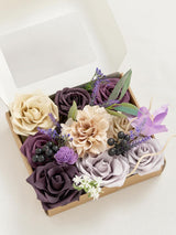 Lavender & Plum Mini Combo Silk Orchid Fake Flowers Box