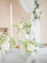 Ivory & Sage Fake Foam Roses Flowers Box