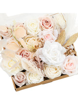 White & Beige Fake Berry Silk Eucalyptus Flowers Box