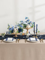 Dusty Blue & Ivory & Sage Fake Greenery Roses Berry Morning Glory Flowers Box