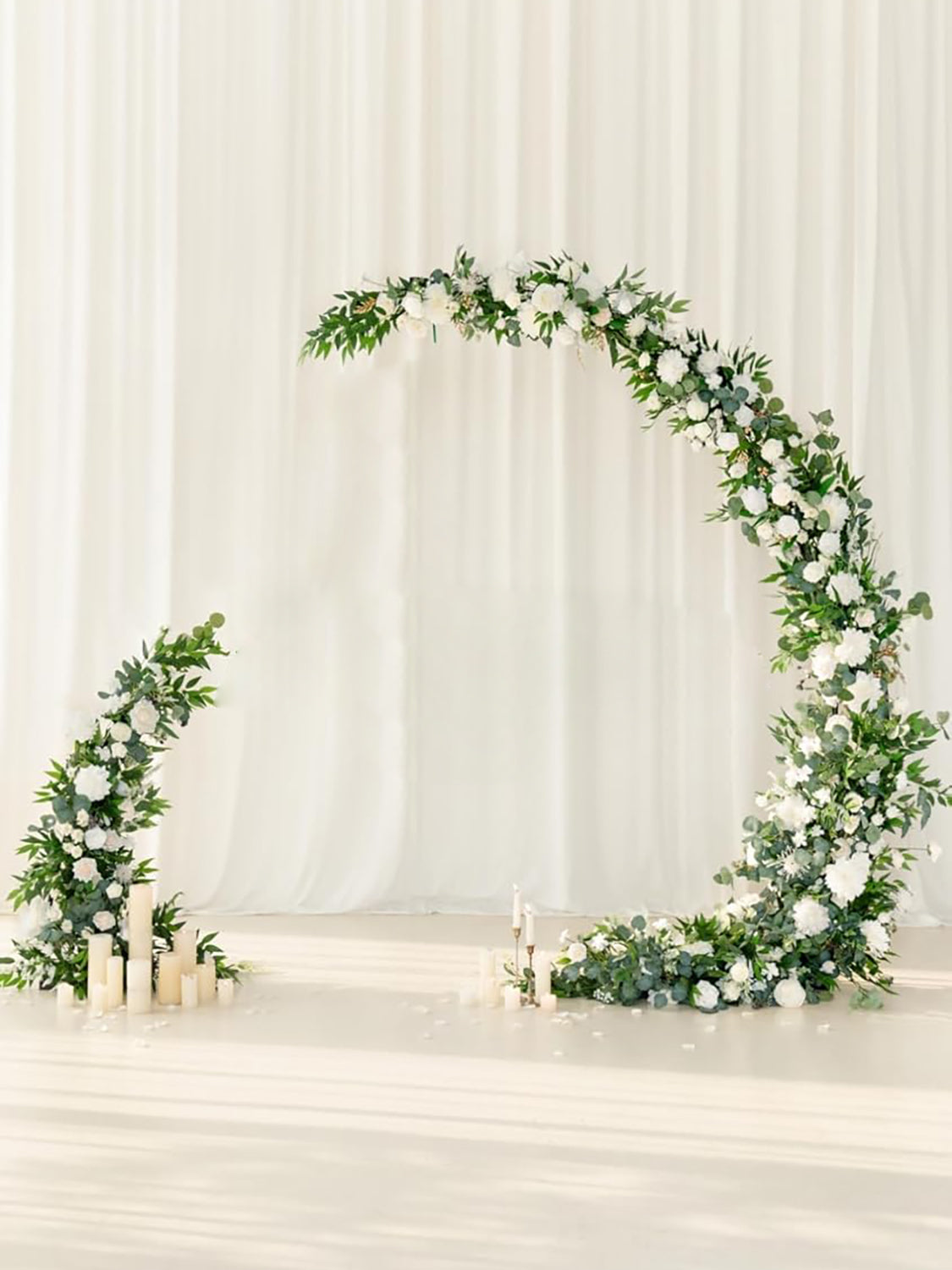 White & Sage Fake Roses Flowers Dahlia Box